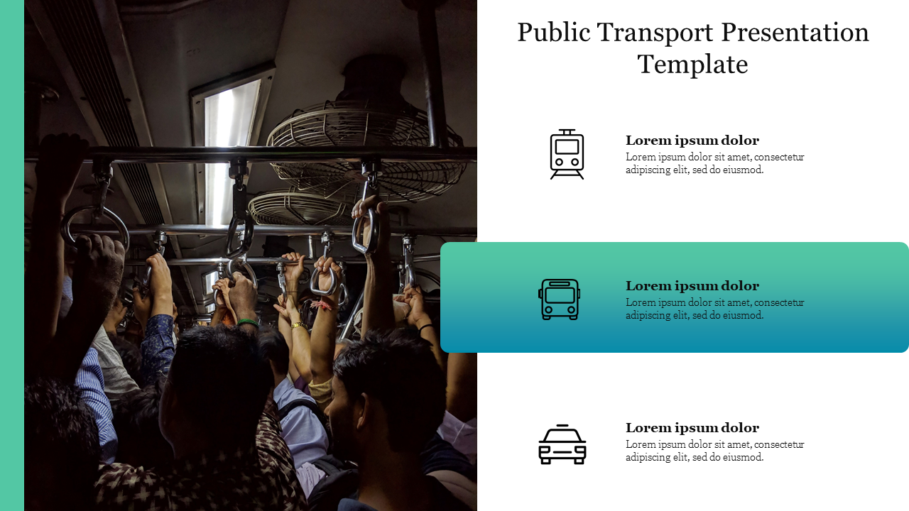 Free - Three Node Public Transport Presentation Template Slide